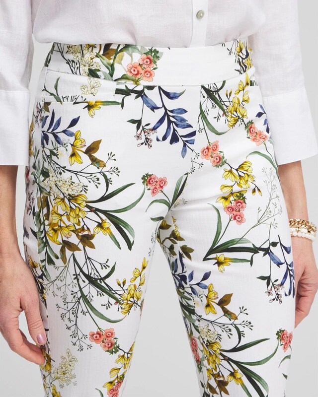 Brigitte Floral Slim Cropped Pants - image 4